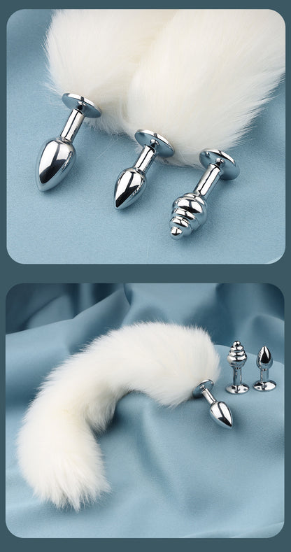 3pcs Detachable Fox Tail Metal Anal Plug, Three Types Plug Butt Plug, Cosplay Sex Games, Sex Toys For Men And Women