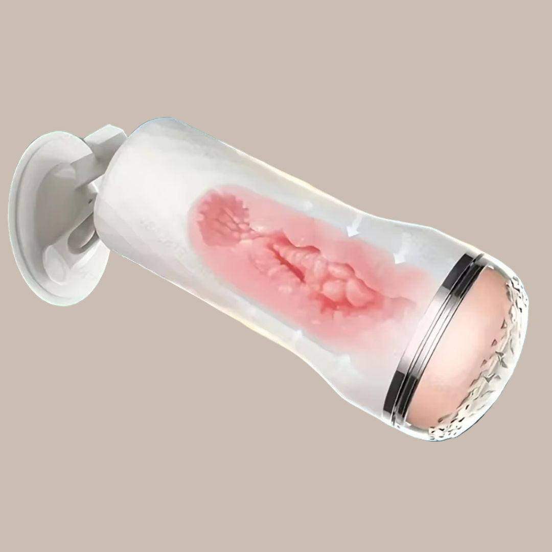 Dual-Channel Realistic Rubber Stroker Cup
