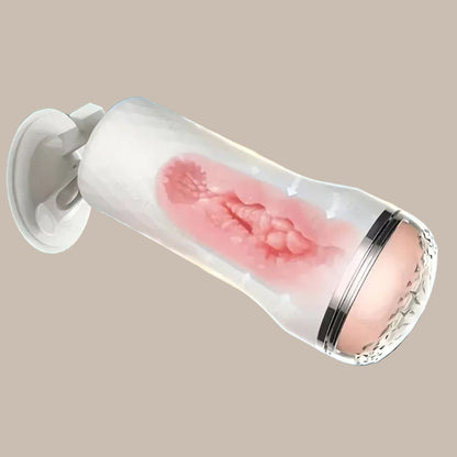 Dual-Channel Realistic Rubber Stroker Cup