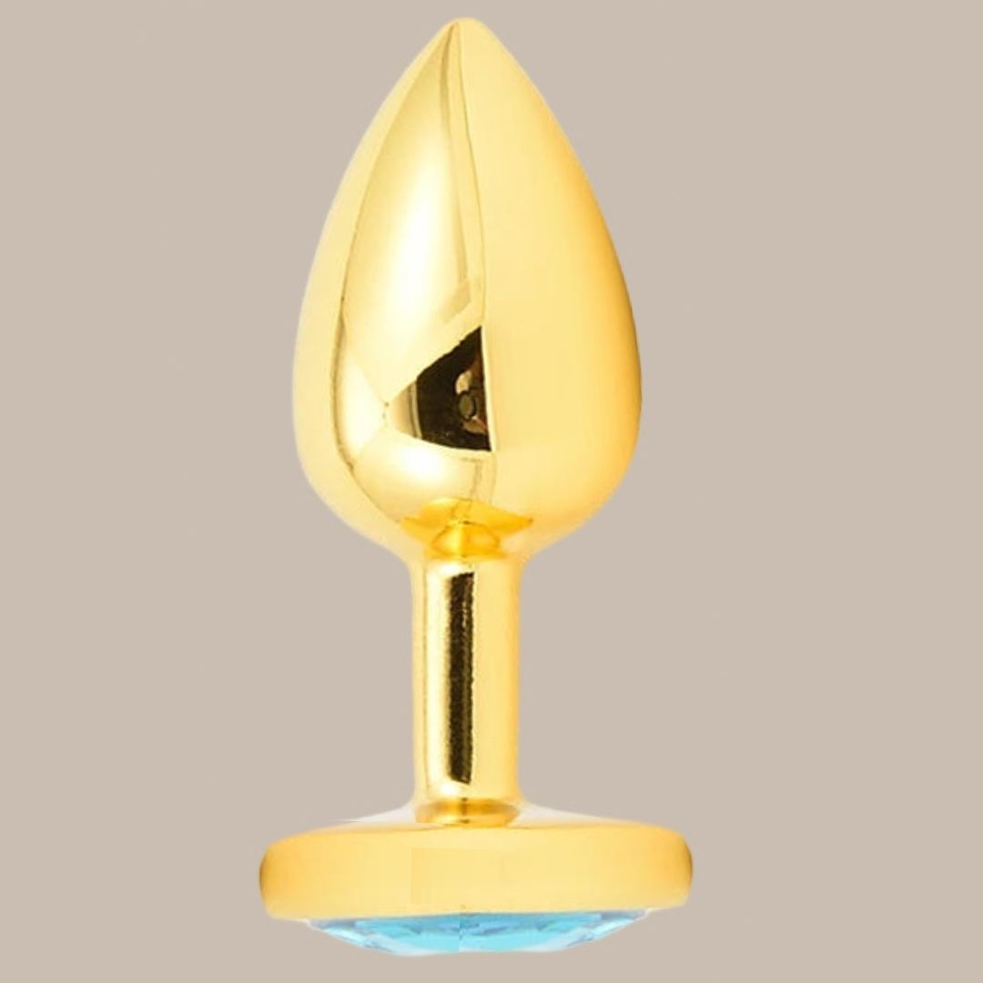 Golden Stainless Steel Anal Plug Crystal Anal Toys Female Adult Sex Products Men's Butt Plug Anal Trainer for Couples 3 Sizes