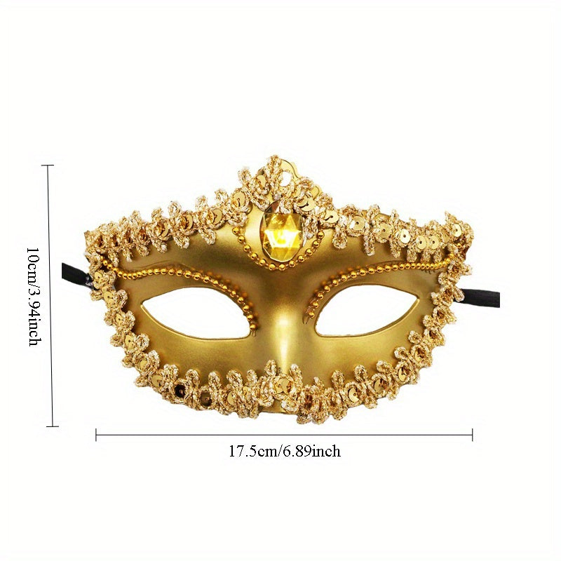 Rhinestone Princess Masquerade Mask 8-Pack