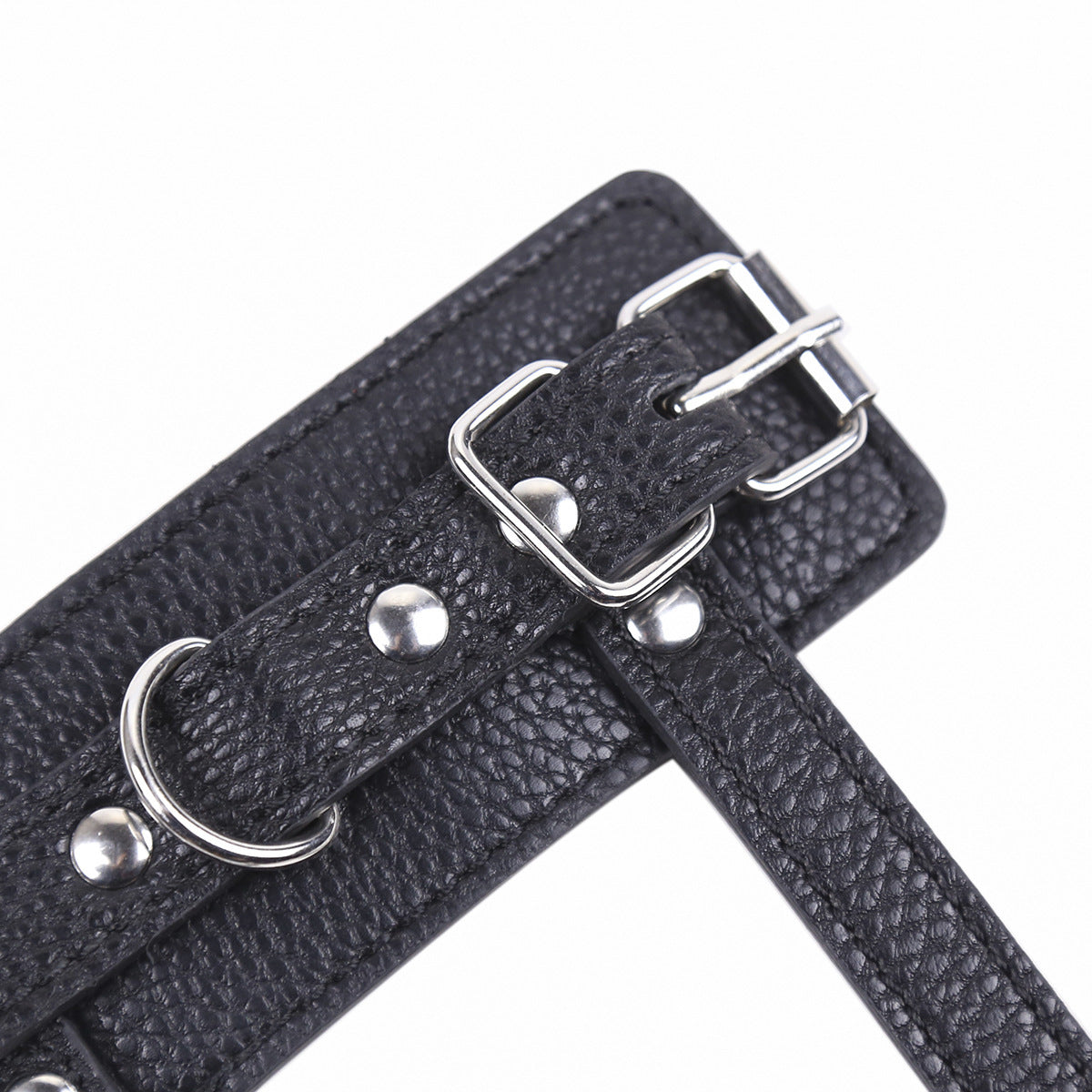 Adult SM Decompression Toy - Bondage Traction JJ Ring Penis Ring, Cock Ring with Adjustable Leather Sleeve Lock, Sperm Ring Collar, Elegant Silver Chain Design, Ideal for BDSM Play, BDSM Play Ring|Elegant Chain Design|Adjusta