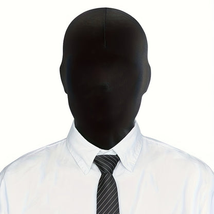 Sporty Black Lycra Full Face Mask - Perfect for Christmas Parties & Cosplay, Hand Washable