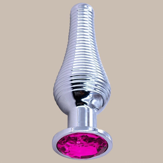 Thread Surface Silvery Stainless Steel Anal Plug Crystal Base Butt Plug Sex Toys For Women Men Adult Toys Anal Toys Sex Shop