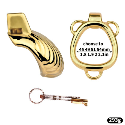 Golden Luxury Metal Chastity Cage