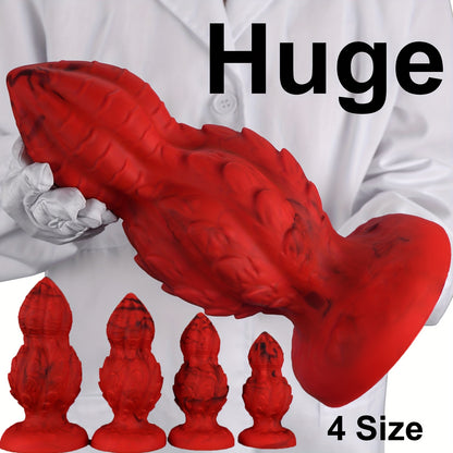 Spiral Scale Gourd Anal Plug — Glow Liquid Silicone S-XL