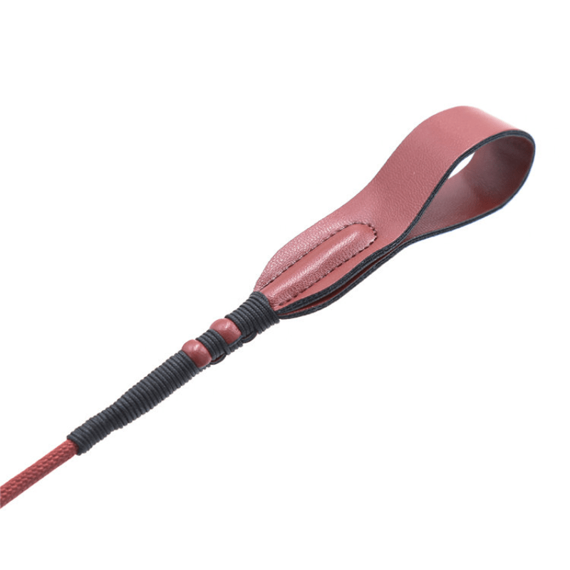 1pc Professional Equestrian Short Whip - Red Faux Leather with Black Grip, Anti-Slip Wrist Strap, Durable Horse Riding Crop for Training & Competitions, Equestrian Equipment, Sleek Design, Secure Grip Handle