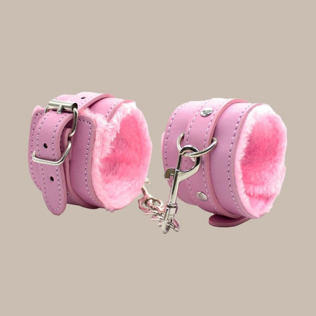 Plush-Lined Leather Wrist & Ankle Cuffs