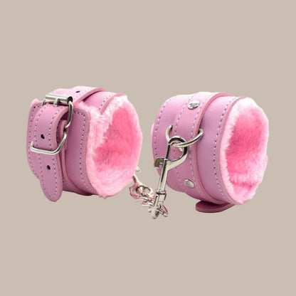 Plush-Lined Leather Wrist & Ankle Cuffs