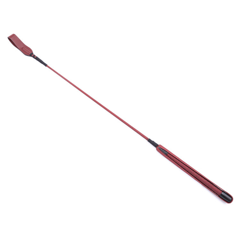 1pc Professional Equestrian Short Whip - Red Faux Leather with Black Grip, Anti-Slip Wrist Strap, Durable Horse Riding Crop for Training & Competitions, Equestrian Equipment, Sleek Design, Secure Grip Handle