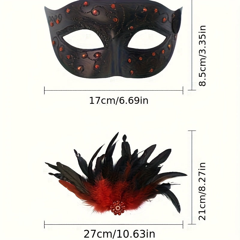 Feather Side Masquerade Eye Mask