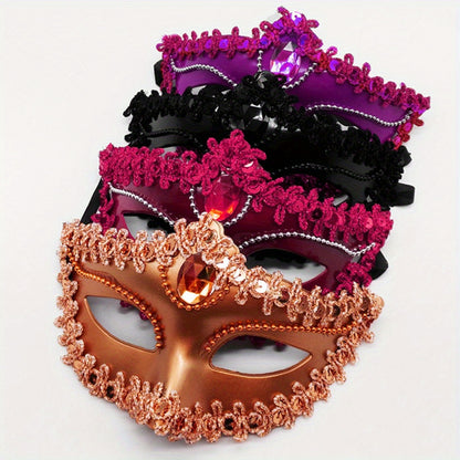 Rhinestone Princess Masquerade Mask 8-Pack