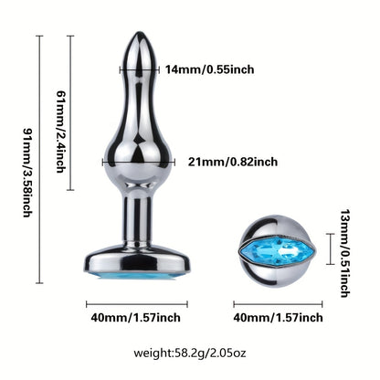1pc, Metal outdoor anal plug, butt masturbation tools, jewel base butt plug, sex massager, g-point massage, dildos, sexual wellness, adult pleasure, adult sex toys