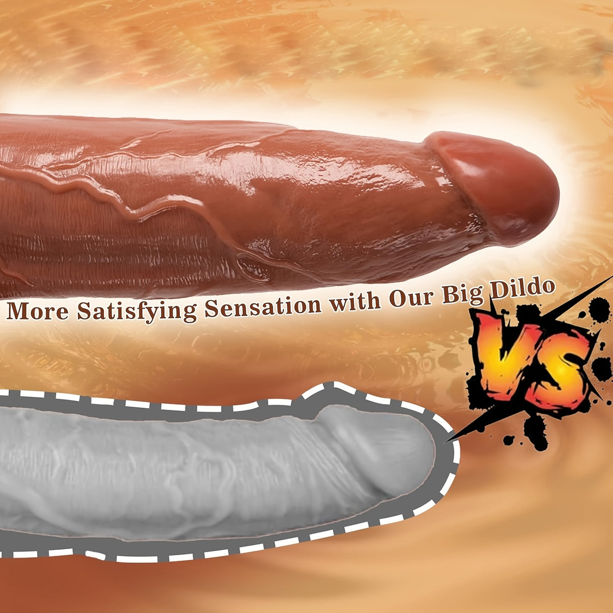 Huge 33 cm Thick Brown PVC Wand with Suction Base