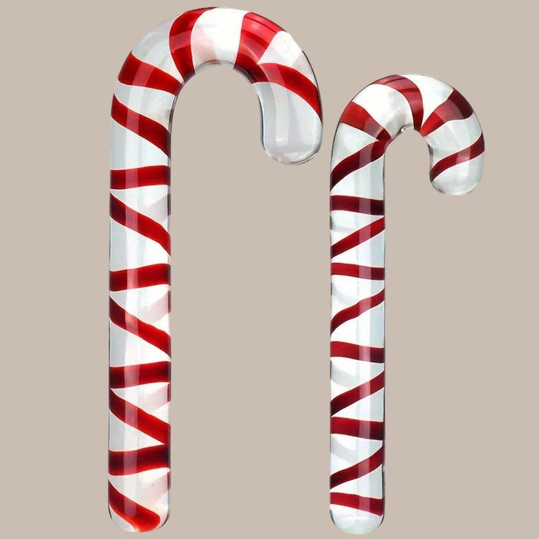 Trendy Glass Candy Cane Butt Plug