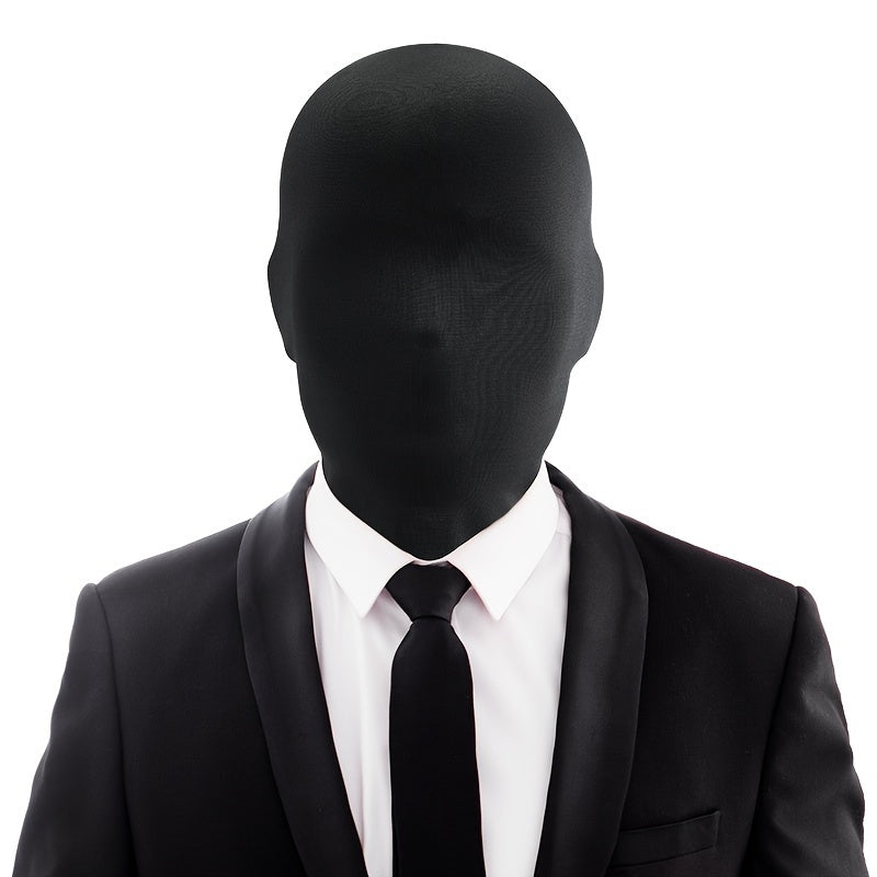 Sporty Black Lycra Full Face Mask - Perfect for Christmas Parties & Cosplay, Hand Washable