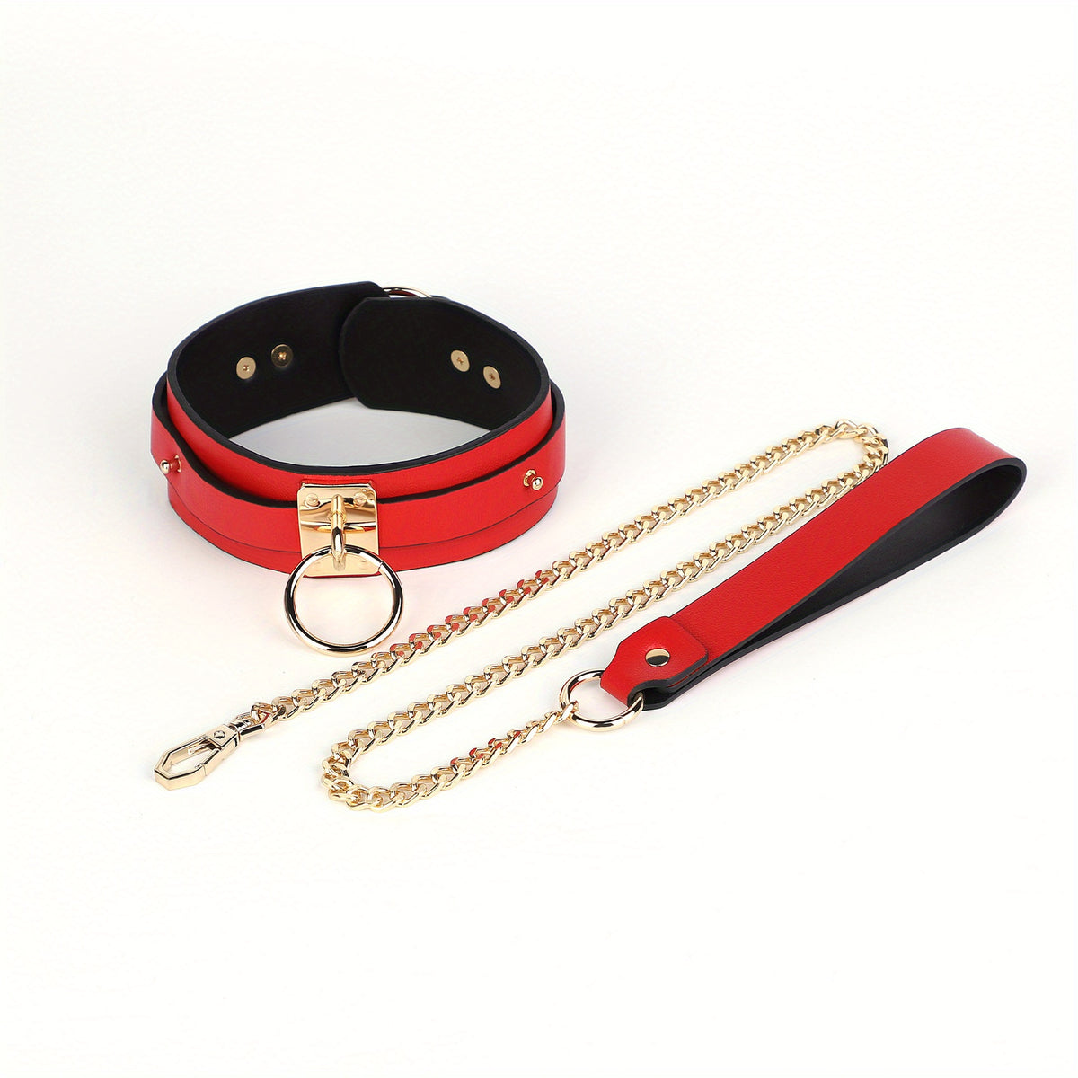 Sex Toys SM Props Big Red PU Sex Collar SM Traction Training Sex Neck Cover Neck Ring Adult Sex Toys