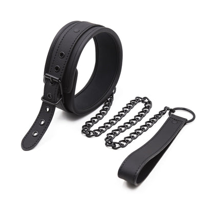 2-Security Locking Black PU Leather Dog Harness with Adjustable Straps & Metal Chains - Heavy Duty for Large Dogs, Panic Button Safety, Anti-Slip Design for Secure Control and Peace of Mind, Pet Safety Equipment, Reliable Buc