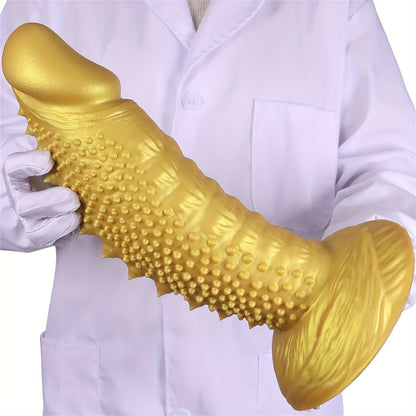 Golden Spiky Texture Dildo — 5 Sizes Anal and Vaginal