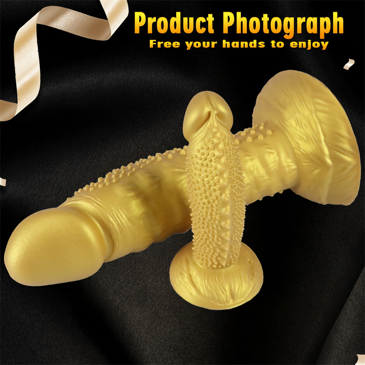 Golden Spiky Texture Dildo — 5 Sizes Anal and Vaginal