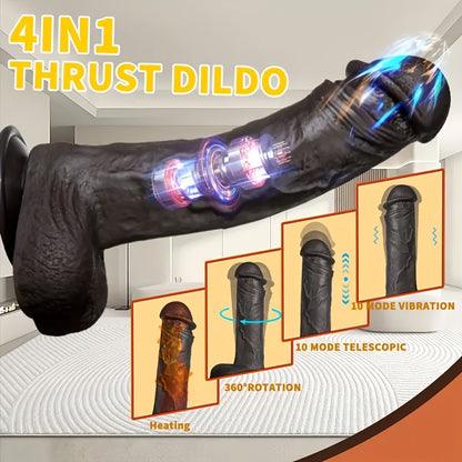 Heated Thrusting Dildo Vibrator — 10+10 Modes Suction Cup