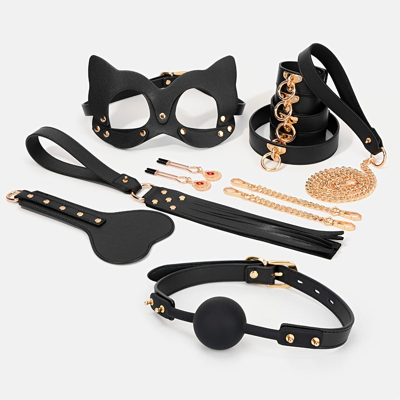 10-Piece Cat Ear Leather Couples Play Kit