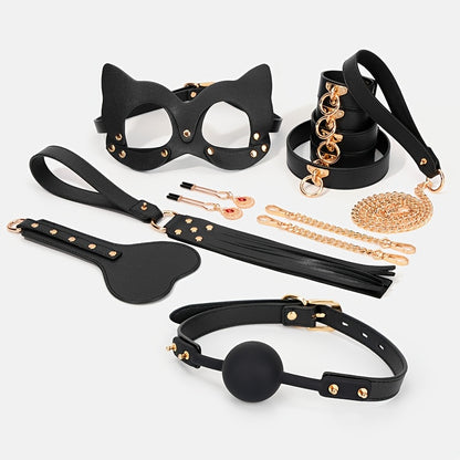 10-Piece Cat Ear Leather Couples Play Kit