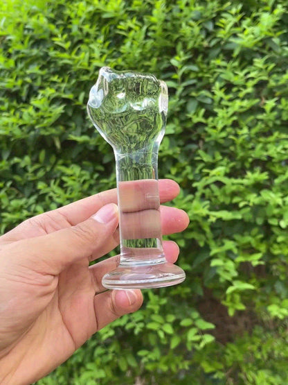 Hand-Shaped Glass Plug for Personal Pleasure