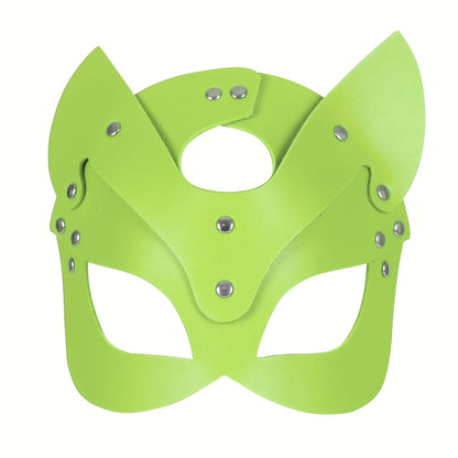 Gothic Punk Cat Ear Faux Leather Mask