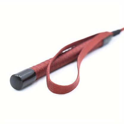 1pc Professional Equestrian Short Whip - Red Faux Leather with Black Grip, Anti-Slip Wrist Strap, Durable Horse Riding Crop for Training & Competitions, Equestrian Equipment, Sleek Design, Secure Grip Handle