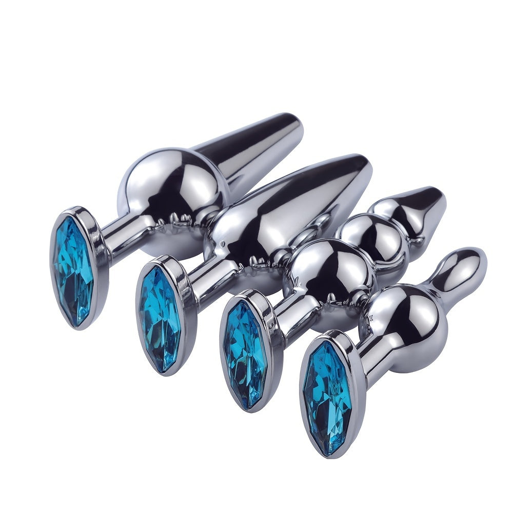 1pc, Metal outdoor anal plug, butt masturbation tools, jewel base butt plug, sex massager, g-point massage, dildos, sexual wellness, adult pleasure, adult sex toys