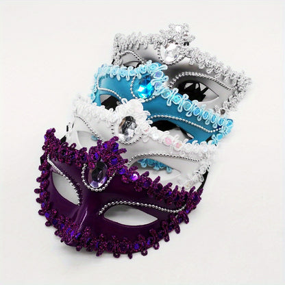 Rhinestone Princess Masquerade Mask 8-Pack