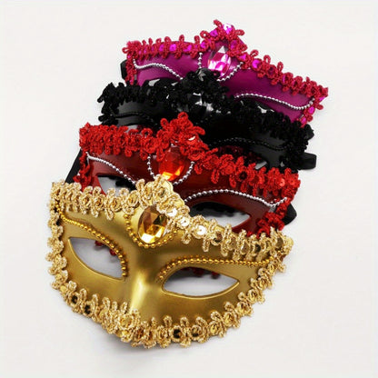 Rhinestone Princess Masquerade Mask 8-Pack