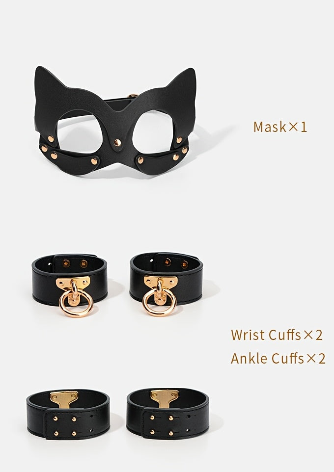 10-Piece Cat Ear Leather Couples Play Kit
