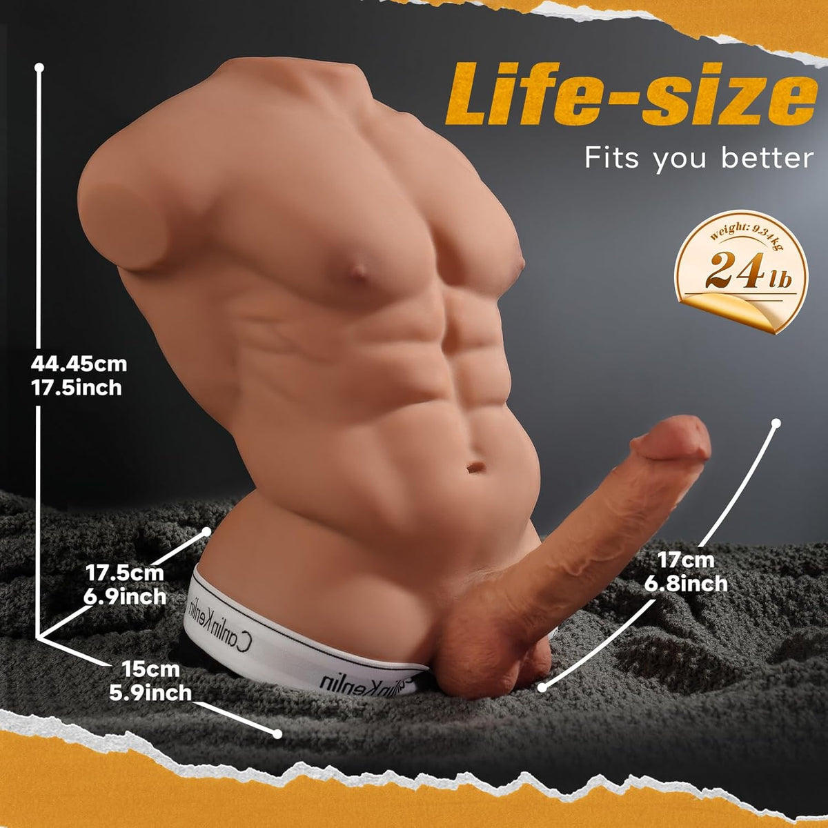 Large Muscular Male Doll Torso