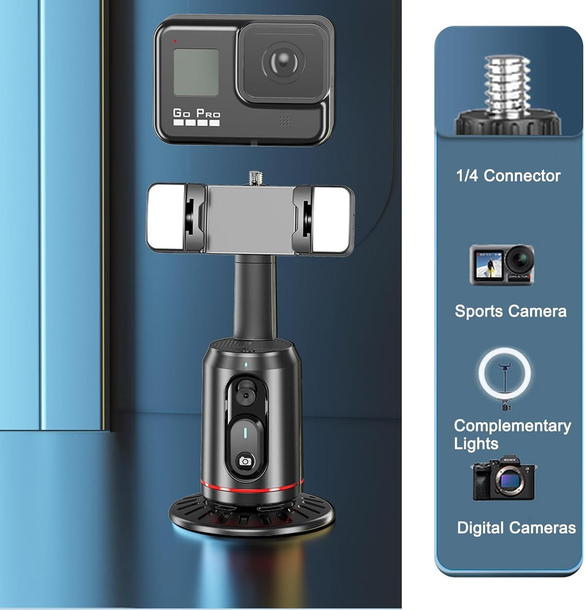 Ai Double LED Lights Face Tracking Gimbal