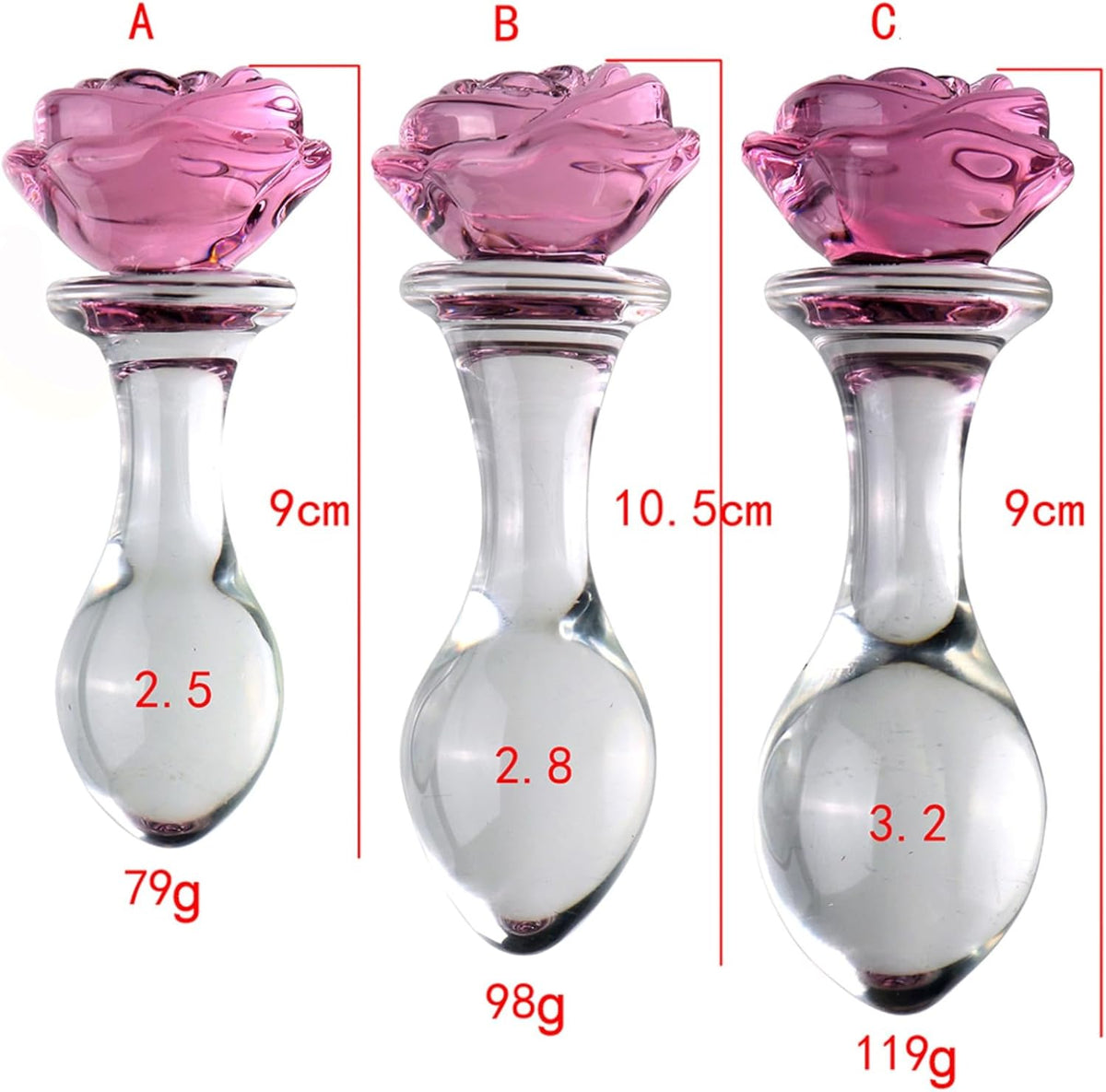 Rose Flower Luxury Glass plus Set