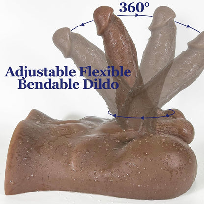 Black Dildo Torso Soft TPE Unisex
