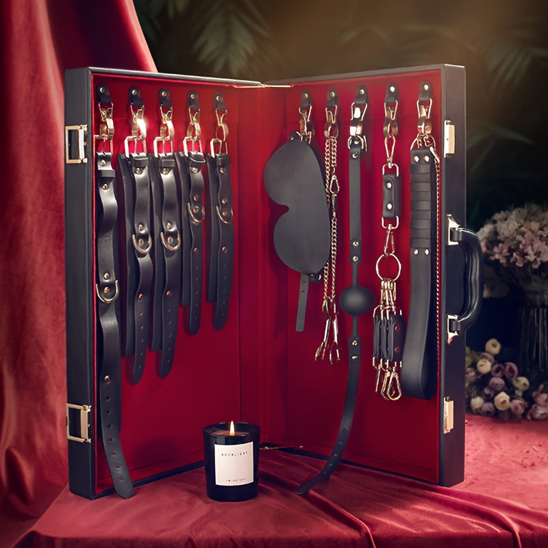 Full Restraint Cowhide Leather Cuff Set