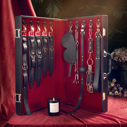 Full Restraint Cowhide Leather Cuff Set