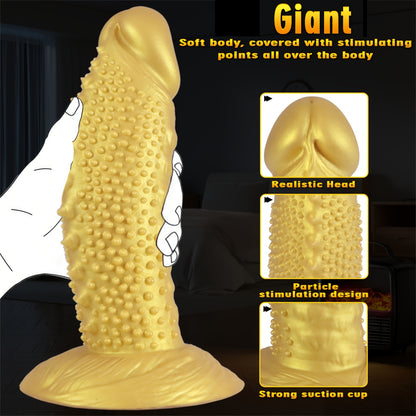 Golden Spiky Texture Dildo — 5 Sizes Anal and Vaginal