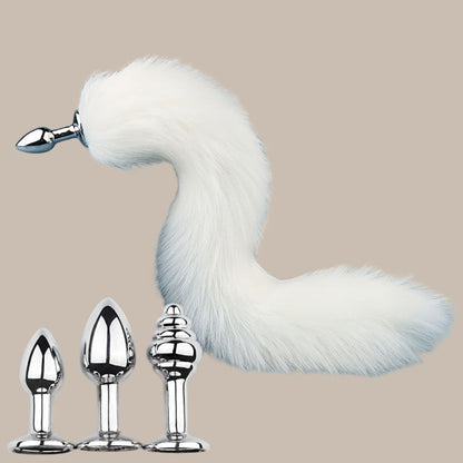 3pcs Detachable Fox Tail Metal Anal Plug, Three Types Plug Butt Plug, Cosplay Sex Games, Sex Toys For Men And Women