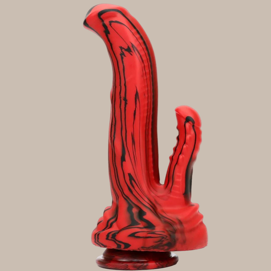 Double-Ended Silicone Dildo with Suction Cup Base