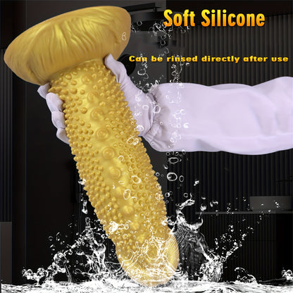 Golden Spiky Texture Dildo — 5 Sizes Anal and Vaginal