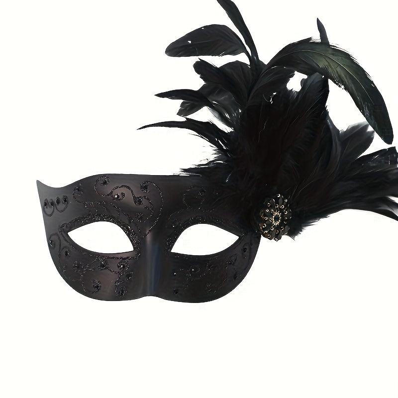 Feather Side Masquerade Eye Mask