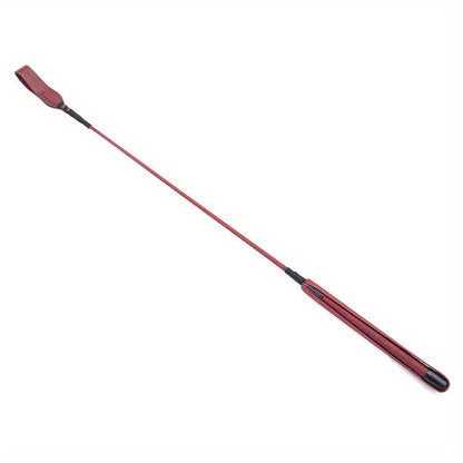 1pc Professional Equestrian Short Whip - Red Faux Leather with Black Grip, Anti-Slip Wrist Strap, Durable Horse Riding Crop for Training & Competitions, Equestrian Equipment, Sleek Design, Secure Grip Handle