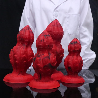 Spiral Scale Gourd Anal Plug — Glow Liquid Silicone S-XL