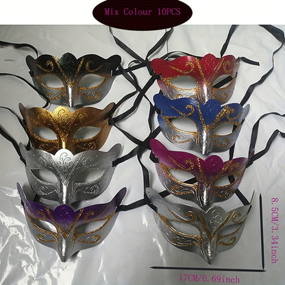 Mardi Gras Masquerade Mask 10-Pack