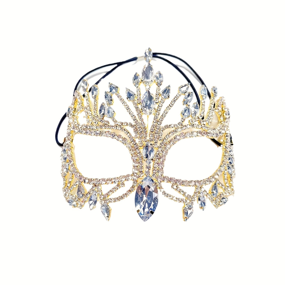 Copper Diamond Masquerade Mask with Glass Inlay