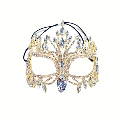 Copper Diamond Masquerade Mask with Glass Inlay